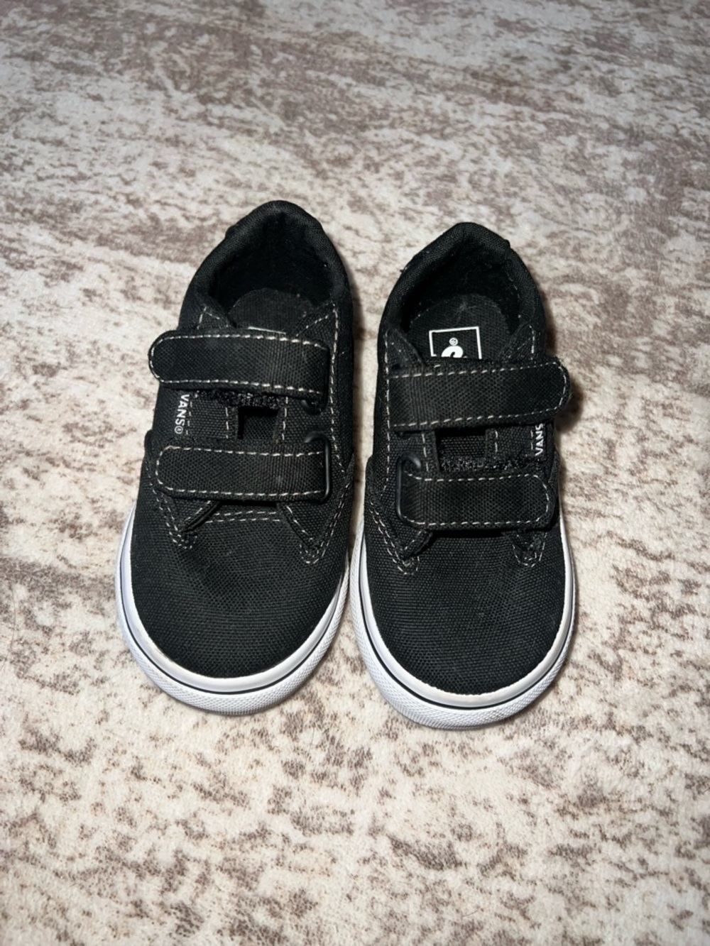 Vans Toddler Size 5 Black Velcro Canvas Sneakers